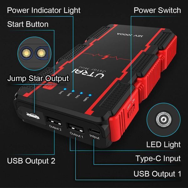 Бустер (пусковое устройство) UTRAI JStar Mini (1000A, 29.6Wh) 1445 фото Бустер (пусковое устройство) UTRAI JStar Mini (1000A, 29.6Wh) 1445 фото