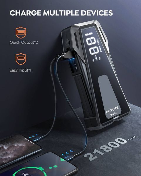 Пусковое устройство Buture Beta02 (2500A, 21800mAh / 80,66Wh) 1424 фото