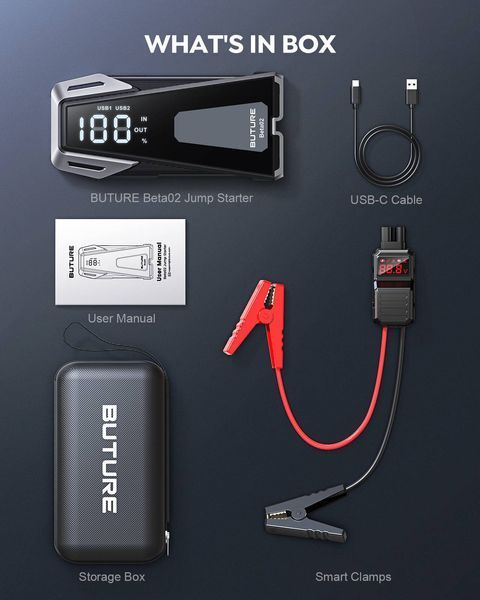 Пусковое устройство Buture Beta02 (2500A, 21800mAh / 80,66Wh) 1424 фото