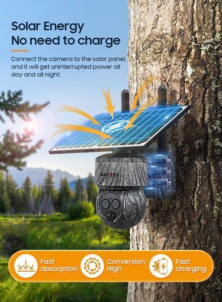 4G камера SECTEC ST-557-6M-12X-4G-EU-G (6Мп, PTZ, 12000mAh) (1396) 1396 фото 4G камера SECTEC ST-557-6M-12X-4G-EU-G (6Мп, PTZ, 12000mAh) (1396) 1396 фото