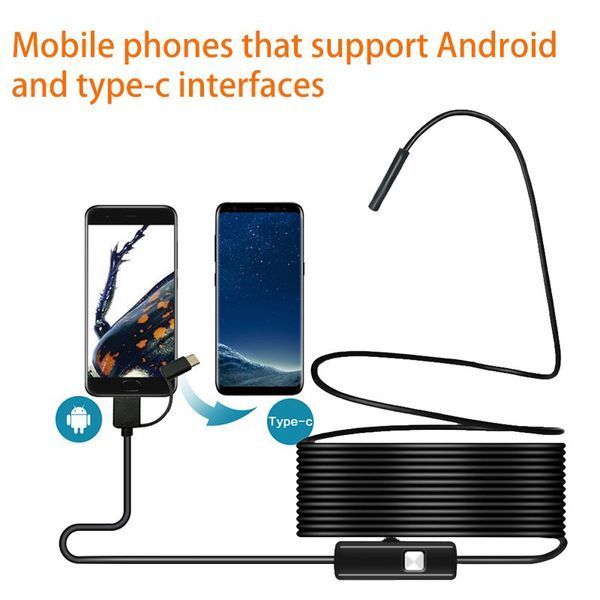 Жорсткий ендоскоп 3в1 Android-OTG для смартфона [5 метрів] (1076) 1076 фото