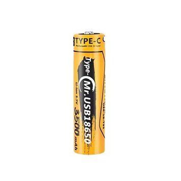 Акумулятор 18650 LiitoKala USB-18-T35 Type-C Button Top (3500mAh, 3.7V) (1328) 1328 фото