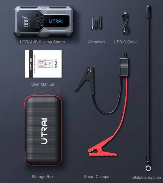 Бустер (пусковий пристрій) UTRAI JStar 9 1500А 55,5 Вт-г + компресор (1280) 1280 фото Бустер (пусковий пристрій) UTRAI JStar 9 1500А 55,5 Вт-г + компресор (1280) 1280 фото