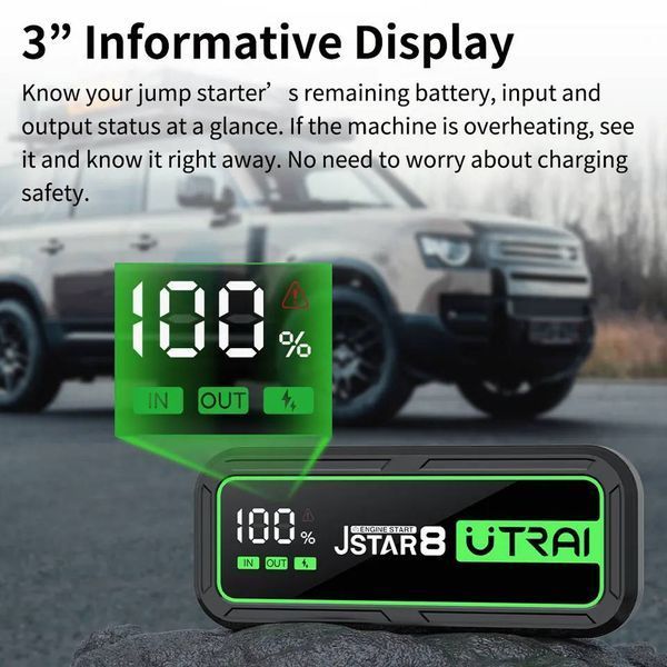 Бустер (пусковий пристрій) UTRAI JStar 8 3000А 12В 20000 мАг (1124) 1124 фото Бустер (пусковий пристрій) UTRAI JStar 8 3000А 12В 20000 мАг (1124) 1124 фото