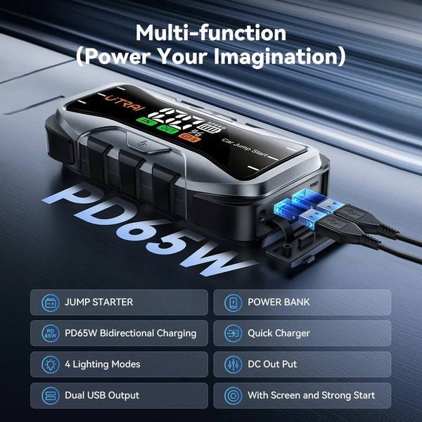 Бустер (пусковий пристрій) UTRAI JStar 10 6000A 12V 27000 mAh (1319) 1319 фото Бустер (пусковий пристрій) UTRAI JStar 10 6000A 12V 27000 mAh (1319) 1319 фото