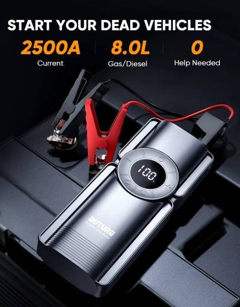 Пусковий пристрій Buture Beta01 з компресором (2500A, 20000mAh / 59.2Wh) (1287) 1287 фото
