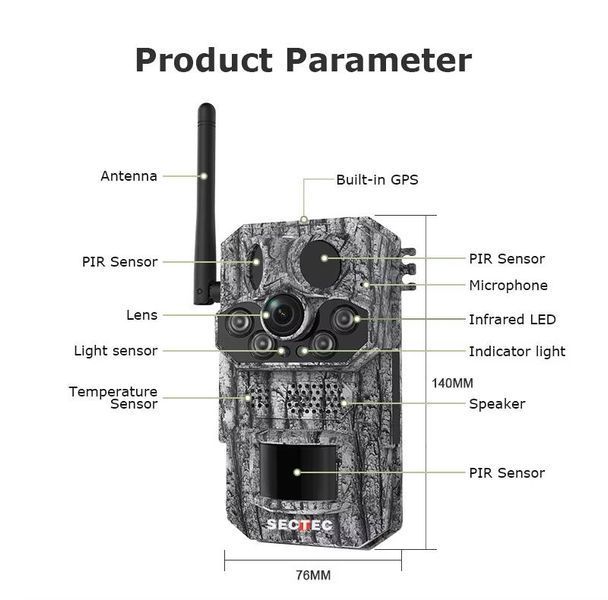 4G фотопастка SECTEC ST-CH808 GPS (7800mAh, Сонячна панель) (1390) 1390 фото 4G фотопастка SECTEC ST-CH808 GPS (7800mAh, Сонячна панель) (1390) 1390 фото